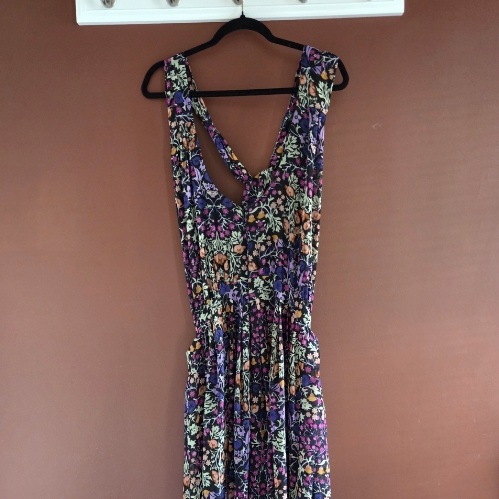 New York & Company Floral Dress with Purple and Orange Accents
